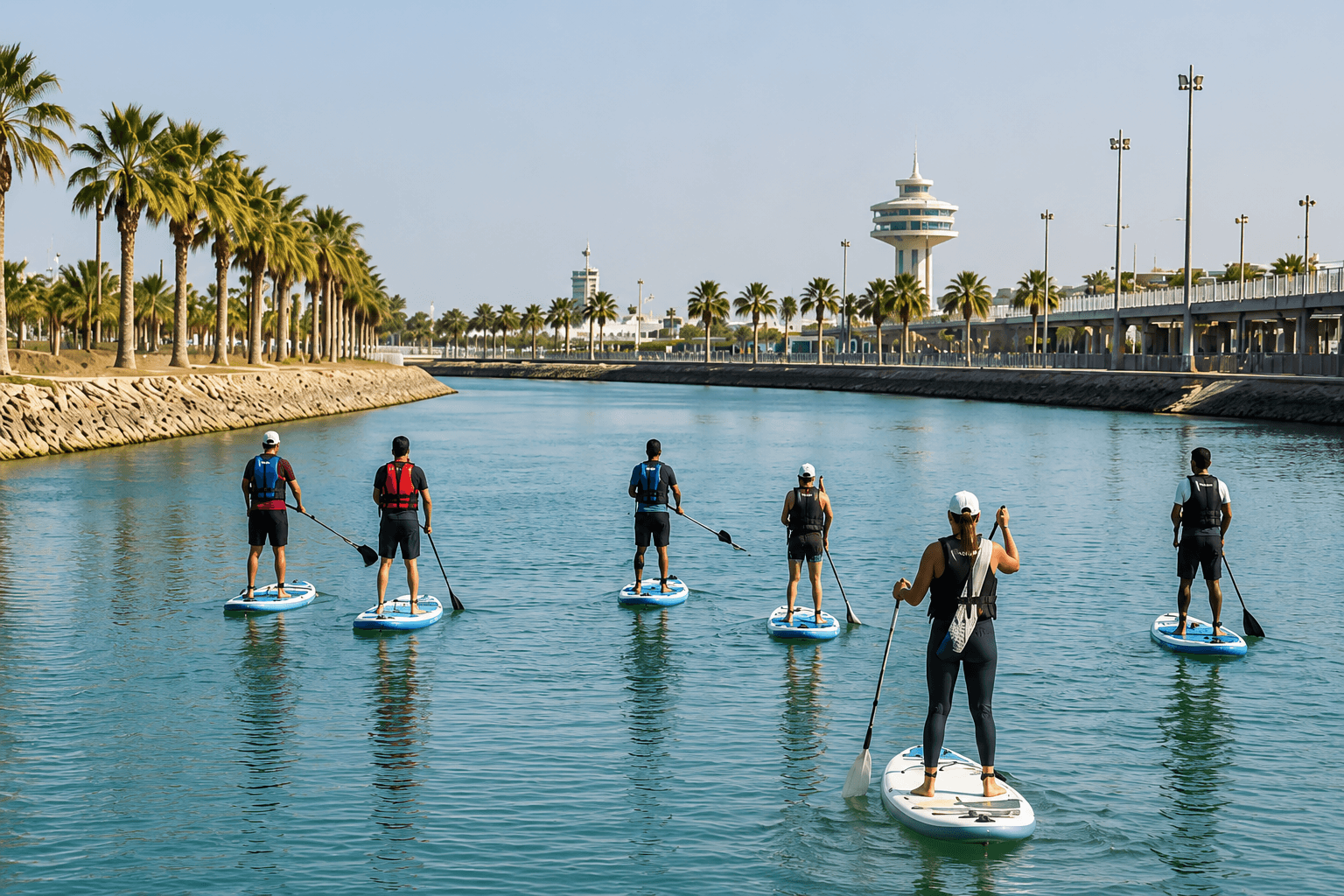 Yanbu: Paddleboarding experience inside the canal